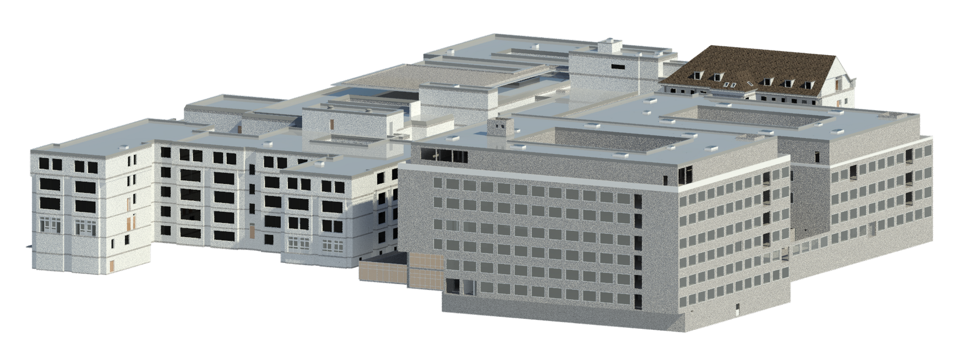 Revitmodell ca. 85000m² gerendert